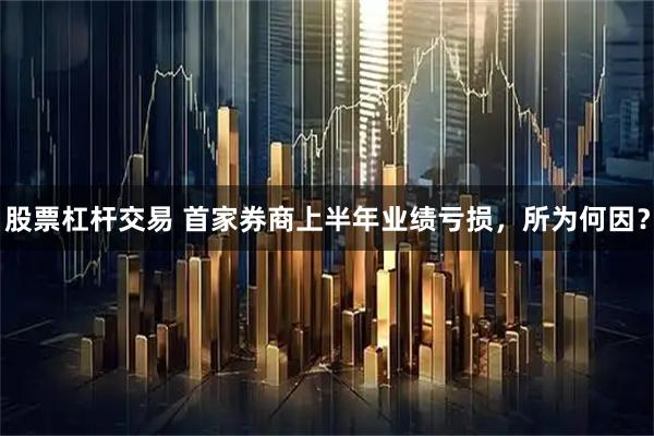 股票杠杆交易 首家券商上半年业绩亏损，所为何因？